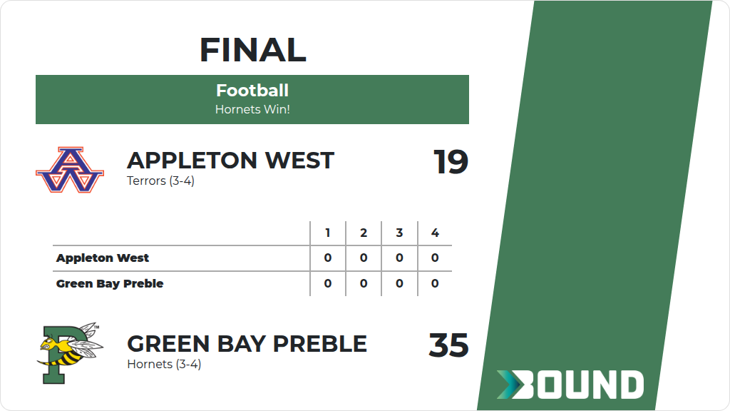 Bound | Appleton West vs. Green Bay Preble | Football | 2026-27 | 10/2/2026